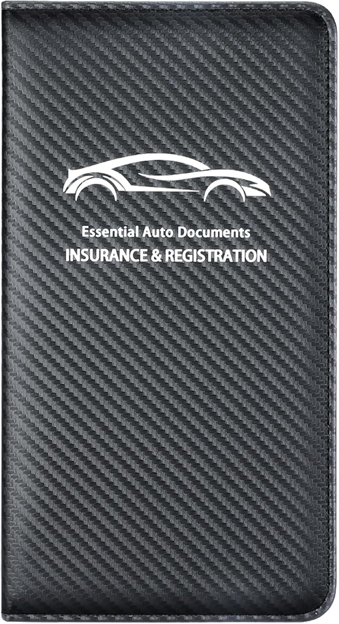 Car Insurance and Registration Card Holder | for BMW Ford Tesla Cadillac All Cars | Store Cards, ID License & Essential Documents | Premium Leather with Magnetic Closure