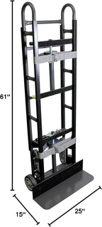 US Cargo Control Appliance Trucks (16-Pack) - Industrial Steel Appliance Hand Truck, 1,200 LBS. Capacity, with Double Auto Recoil Strap Systems & Stair Climbers - Heavy Duty Appliance Dolly