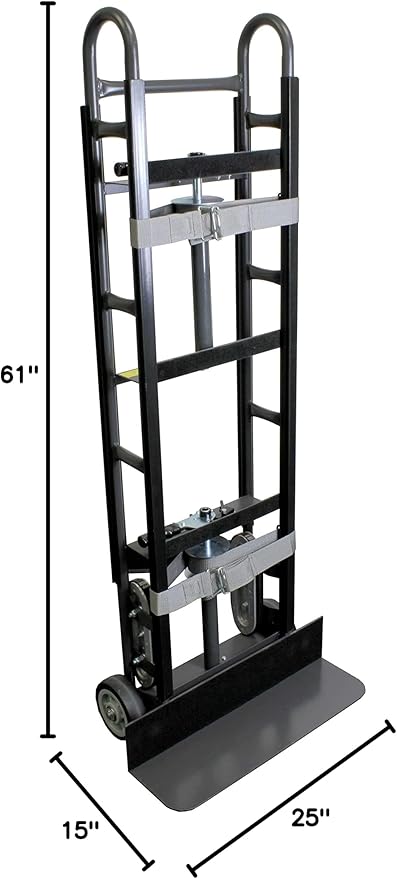 US Cargo Control Appliance Trucks (16-Pack) - Industrial Steel Appliance Hand Truck, 1,200 LBS. Capacity, with Double Auto Recoil Strap Systems & Stair Climbers - Heavy Duty Appliance Dolly