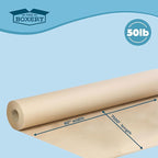The Boxery Kraft/Brown Kraft Paper Roll, 60” x 9000” (750’)-50lb. Thickness, Heavy Duty Brown Wrapping Paper, Natural Kraft Packing Paper, Void Fill, Arts and Crafts, Bulletin Boards, Gift Wrapping