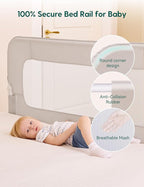 BABELIO Bed Rail for Toddlers, 43" Wide Swing Down & Adjustable Height Toddler Bed Rails for Kids/Elderly/Adults, Baby Side Railing for Twin/Full/Queen/King Size