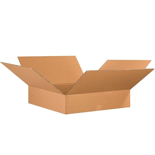 TAPE LOGIC 26x26x8 Flat Corrugated Boxes, Flat, 26L x 26W x 8H, Pack of 10 | Shipping, Packaging, Moving, Storage Box for Home or Business, Strong Wholesale Bulk Boxes