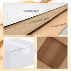 Calenzana 8x8x4 Shipping Boxes Set of 40, White Corrugated Cardboard Box for Mailing Packing Gifts Small Business