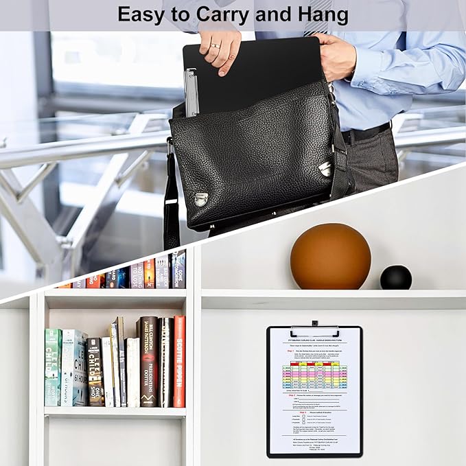 ZCZN Metal Clipboards, 18 Pack Heavy Duty Aluminum Clipboards 12 x 9 Inches, A4 Letter Sizer Document Holder with Low Profile Clip, Suitable for School, Office, Jobsite or Medical Staff, Black