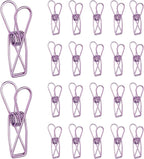 PATIKIL 50Pcs Paper Office Binder Clips, 1.26" Small Metal Wire Hollow Out Paper Clamps Long Tail Binder Clips for Photo Clothes Hanging Office Home Kitchen Food Package, Purple
