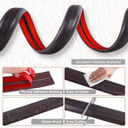 Floor Cord Cover for Wires on Floor Self Adhesive Cord Hider Floor Cable Management Wire Covers for Cords Protector Prevent Cable Trips Cord Cavity W 0.59" x H 0.31", Black Walnut, 10Ft