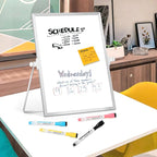 Dry Erase Magnetic White Board, 16" x 12" Double-Sided Desktop Whiteboard with Stand, Portable Small Whiteboard Set for Drawing, Office, Home, School