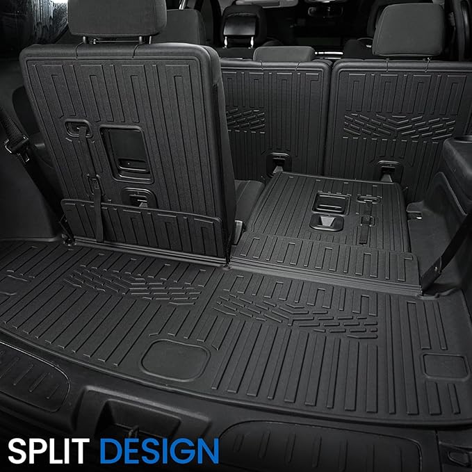 Floor Mats Set for 2016-2026 Dodge Durango (Only for 6 Seats with Captain Chairs), All Weather TPE Backrest Mat Trunk Mat Cargo Liner Door Sill Guards Accessories (6 Seats Floor Mats Set)