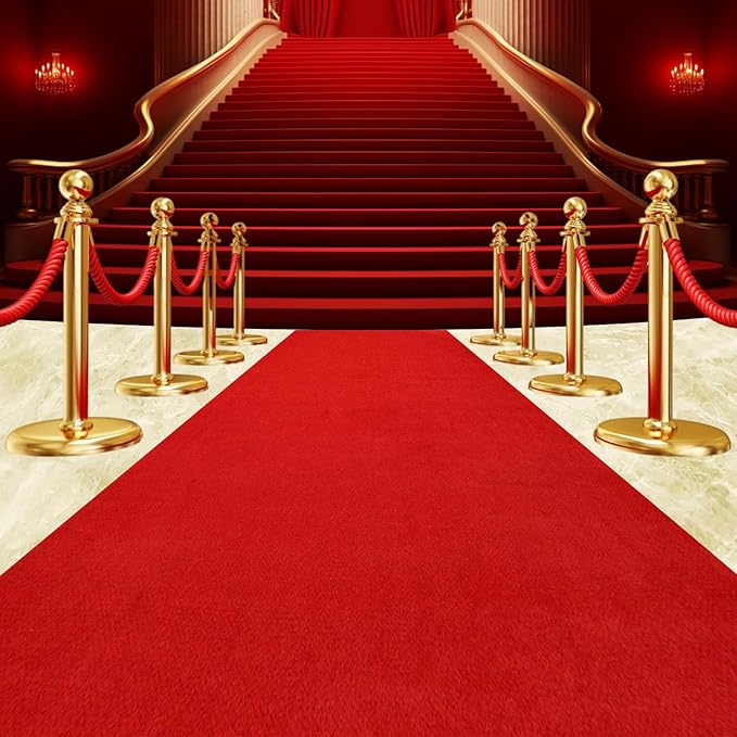 450 GSM Extra Thick Waterproof Red Carpet Runner for Events Decorations, 3X15 Ft Not Slip Red Runner Aisle Runway Rug for Wedding, Party, Banquet, Activity Entrance and Special Events Decorations