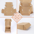 PHAREGE 4x4x2 inch Shipping Boxes Bulk 50 Pack Brown, Tab Lock Tuck Top Mailer Boxes for Packaging Small Business, Small Cardboard Gift Boxes for Wrapping Mailing Present