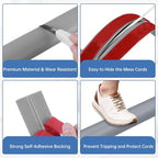 Floor Cord Cover Self Adhesive Cord Hider Floor Extension Cord Covers for Floor Power Cord Protector Cable Management Prevent Cable Trips Cable Cavity 0.32" W x 0.32" H (Grey, 3.3Ft)