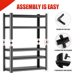 Garage Shelving Heavy Duty, 5 Tier Metal Storage Shelf Unit for Industrial and Utility Use - Durable Metal Shelf Organizer, Garage Storage Shelf 18" D x48 W x78 H（2 Pieces）