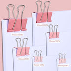 Temiary Aesthetic Binder Clips, 40 Pcs 0.75 Inches Small Metal Binder Clip with Clear Storage Container, Binding Paperwork Clamps for School Teachers Office Supplies (Pink)
