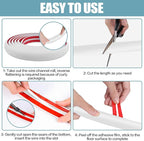 Floor Cord Cover Self Adhesive Cord Hider,10FT Cable Management, Extension Strip Protector for Wires, Prevent Cable Trips for Offices, Gyms, Exhibitions Cavity:0.47"(W) x 0.35"(H) White
