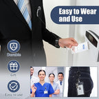 Laumoi 400 Packs Retractable ID Badge Holder Name ID Badge Reel Clips Keychain with Belt Clip and Key Ring for Office Worker Doctor Nurse Employee (Black)
