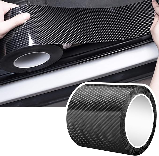 DGSL Car Door Edge Guards Door Sill Protector, 2.7In x 16.4Ft 5D Carbon Fiber Car Wrap Film, Vinyl Automotive Wrap Film Anti-Collision Fits for Most Car (Black)