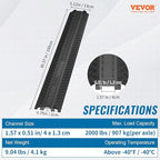 VEVOR 3 PCs Drop Over Cable Cover Ramp, 2,000 lbs/axle Load Capacity, Heavy Duty Cable Hose Protector Ramp, Floor Cord Cover for High Walking Traffic Areas Indoor Outdoor Home Office Warehouse School