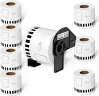 Suminey - Compatible Continuous Labels Replacement for Brother DK-2205 (2.4 in x 100 ft), Use with Brother QL Label Printers [8 Rolls+ 1 Refillable Cartridge]