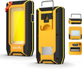 WARSUN LED Work Light Rechargeable, Magnetic COB Portable Worklights, 40w 1500 Lumens,Metal Hanging Hook 3 Lighting Modes, Job Site Lighting for Car Repairing,Camping,Hunting (Yellow)