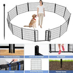 ADAVIN Metal Garden Fence with Gate, 36 in(H) 10 Panels Heavy Duty Iron Animal Barrier Fence, Indoor or Outdoor Dog Playpen, Portable Fencing, No Dig Garden Border Fencing for Yard. Total 22.1 FT(L)