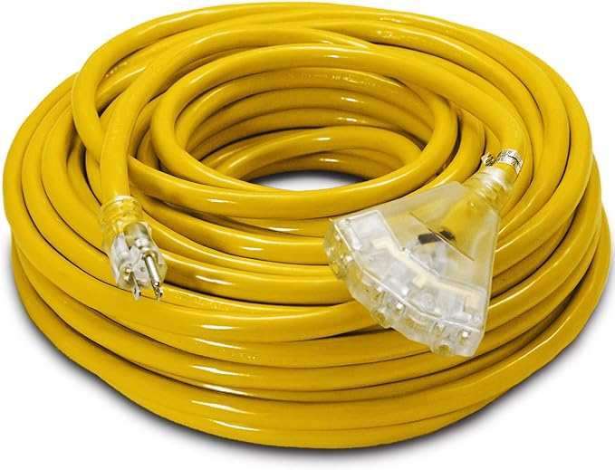 100 ft 10 Gauge Extension Cord - Outdoor Extension Cord Waterproof - Heavy Duty Outdoor Extension Cords 100 ft with Multiple Outlets - Watts Wire - 100' Grounded - extensiones electricas