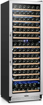 Tylza 24 Inch Wine Fridge Dual Zone, 180 Bottles Wine Cooler Refrigerator With Stainless Steel and Professional Compressor, Fast Cooling Low Noise and No Fog Built-in or Freestanding