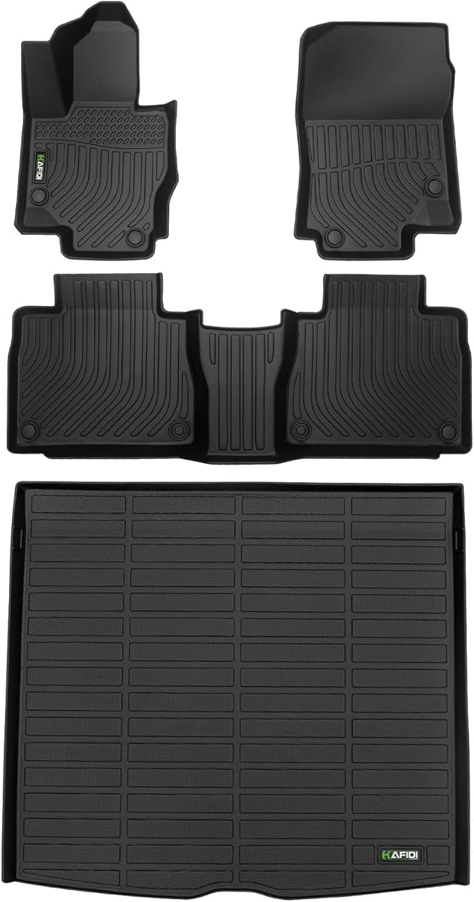 HAFIDI® Floor Mats & Cargo Liner Set Fit for 2020-2026 Mercedes Benz GLE& GLE 350& GLE 450 (No for Coupe) All Weather Protection TPE Anti-Slip Car Full Set Floor Liners Custom Accessories - Black