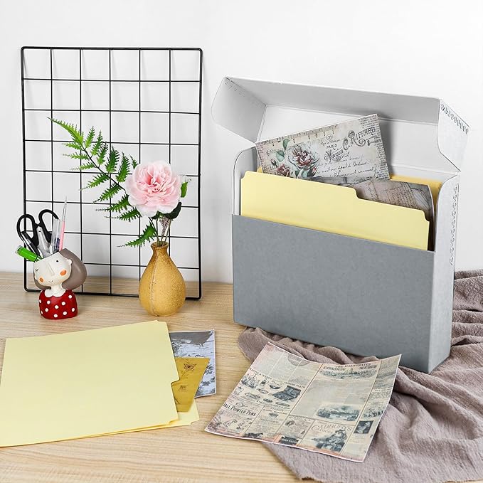 Lineco Archival Document Storage Box with Metal Edge, Acid-Free Gray Boxboard, Organize and Store Files, Prints, Photos, Legal-Sized Case 15.5" x 10.5" x 2.5" Wide