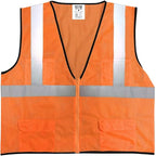 Economy High Visibility All Mesh Vest, Orange, Medium, 10 Pack