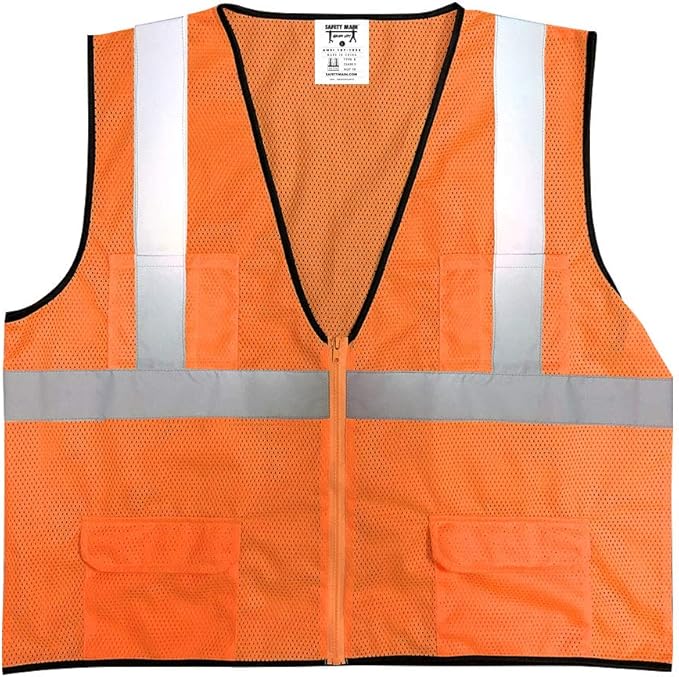 Economy High Visibility All Mesh Vest, Orange, Large, 10 PacK