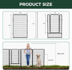 FXW Garden Fence Outdoor for The Yard – 50in(H) x 83.5ft(L) Heavy Duty Metal Animal Barrier for Dog and Rabbit, Decorative Dog Fence, 32 Panels, Black