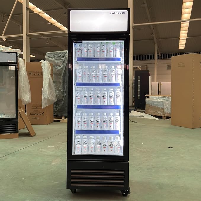 Commercial Beverage Refrigerator Display Fridge,9 Cu Ft Tall Small Single Door Merchandiser Drink Cooler with LED Light Adjustable Shelves,ETL Sanitation