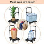 Platform Truck Folding Hand Truck 330 LB Heavy Duty Utility Dolly Flatbed Luggage Push Cart Fully Folded Compact Cart, Portable Trolley with 1 Elastic Ropes, Easy Storage & Lightweight for Moving