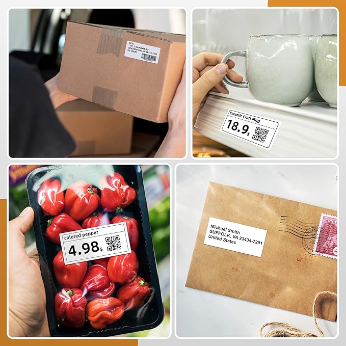Suminey - Compatible Barcode Labels Replacement for Brother DK-1209 (2.4 in x 1.1 in), Use with Brother QL Label Printers [10 Rolls/8000 Labels + 1 Frame]