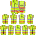 Safety Vest Reflective High Visibility with 5 Pockets ＆Zipper Class 2 Adult Unisex Construction Security Workwear