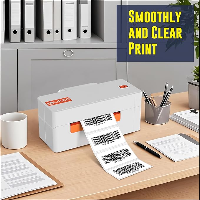 L LIKED 2" x 1" Direct Thermal Labels, Permanent Adhesive Barcode Adress Labels & Compatible with Rollo, Zebra and Other Desktop Printers (1 Roll, 1300 Labels)