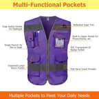 TCCFCCT Reflective Vest 9 Pockets High Visibility Safety Vest for Men Women, Hi Vis Construction Work Vest with Reinforced Sewing, Durable to Use, Meets ANSI/ISEA Standards, (Purple, XX-Large)