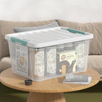 Gainhope 6 Pack 35 L Clear Plastic Storage Bin, Latch Storage Box with Lid