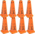 Do Not Enter Sign, 26.4-Inch Safety Cone, Orange Plastic, High-Visibility, Weatherproof, Slip-Resistant Base, Stackable, Traffic Warning Sign -8 Pack