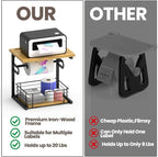 Label Holder for Rolls and Fan-Fold Labels, Wooden Thermal Sticker Roll Holder for Desktop Thermal Label Printer, Solid Shipping Label Holder & Desktop Label Printer Accessory Supplies for Home,Office