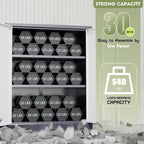 Incbruce 36” Metal Storage Cabinet, Locking Steel Storage Cabinet with 2 Doors and 2 Adjustable Shelves, Small Lockable Tool Storages Cabinet for Garage, Home, Office (Grey White)