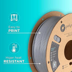 Polymaker PolyLite Grey 3D Printer PETG Filament 1.75mm 1kg, Legacy PETG Formula, +- 0.03mm Dimensional Accuracy, Reliable Everyday Filament, Strong Layer Bonding, Compatible with Most 3D Printers