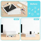 Glass Desktop Whiteboard with Storage, Desk Dry Erase Board Small White Board for Desk, Computer Keyboard Stand Includes 4 Markers, 1 Eraser for Office, Home, School Supplies