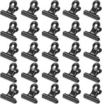 30 Pack Bulldog Clips 0.87 Inch Small Hinge Paper Clips Metal Hinge Clips for Crafts, Food Bags, Drawings, Photos at Home Kitchen & Office Usage, Black, 22mm