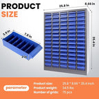 75 Drawers Bolt and Nut Tool Storage Cabinet, Large Capacity Parts Organizer with Label Stickers for Screws, Nuts, and Bolts