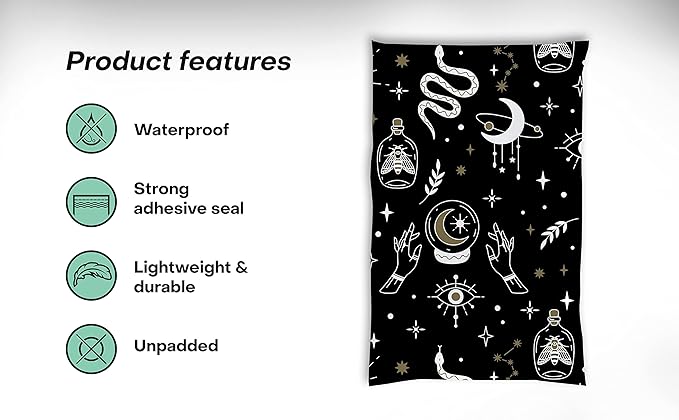 6x9 Poly Mailers – Celestial Magic – Waterproof, Tear-Resistant Shipping Bags with Adhesive Seal – 200 Pack – Package Mint