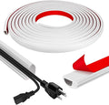 Cord Wall Cover, 236in Self-Adhesive Wire Covers for Cords on Wall, Extension Cable Hider for Floor, Mounted Tv, Home and Office Cavity 0.63" Wx0.31 H (White)