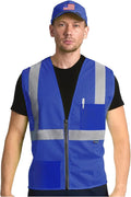 AYKRM 2 Pockets Reflective Safety Vest High Visibility Class II Mesh Vest for Women & Men Meets ANSI Standards