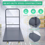 Heavy Duty Flatbed Cart 36"x24" Platform Truck, 2000 lbs Capacity Steel Hand Truck with 4 Swivel Wheels, Industrial Utility Push Cart for Warehouse, Garage, and Moving Supplies
