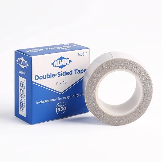 ALVIN Double Sided Tape 1" x 25 Yards Model 2400-C Double Sided Tape, Multipurpose Tape for Arts and Crafts, Great for Woodworking and Home Improvement - 25 Yards